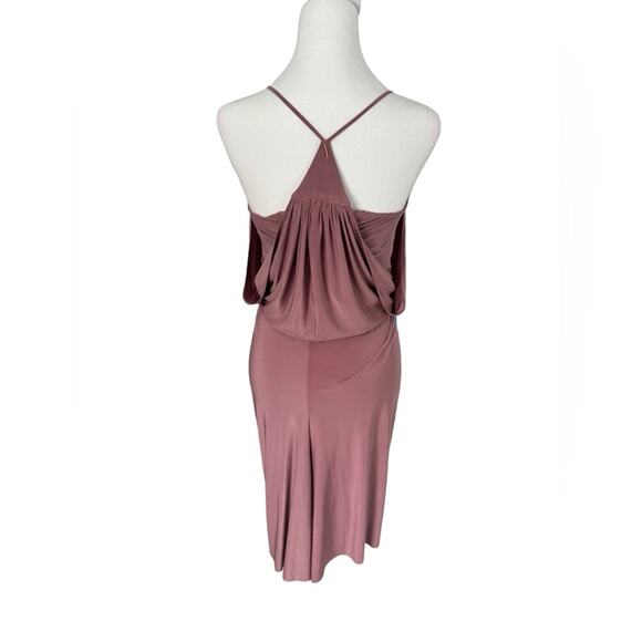 Misa Los Angeles Domino Dress Short Racerback Pink Cocktail Stretch Draped XS - Picture 11 of 16